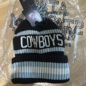 Cowboys Black and Gray Striped Beanie